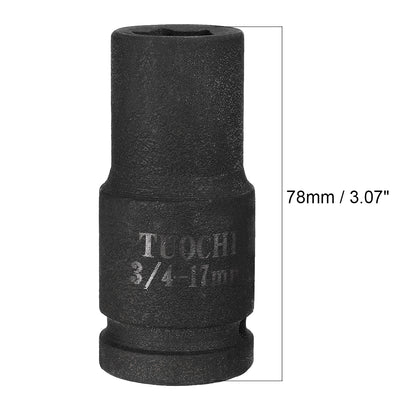 Harfington Drive Deep Impact Socket, 6-Point, Cr-V, Metric