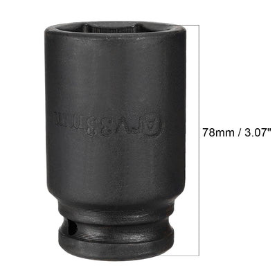 Harfington Drive Deep Impact Socket, 6-Point, Cr-V, Metric