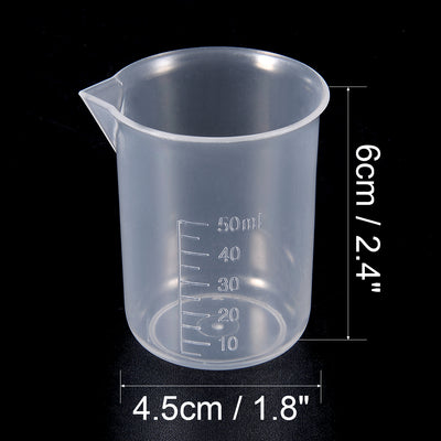 Harfington 14pcs Measuring Cup Labs PP Graduated Beakers 50ml