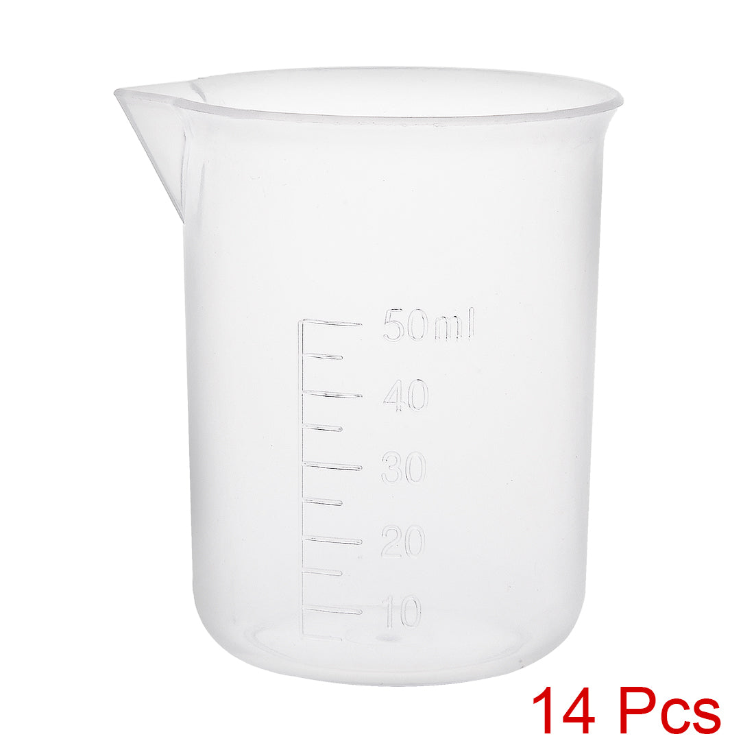 Harfington 14pcs Measuring Cup Labs PP Graduated Beakers 50ml