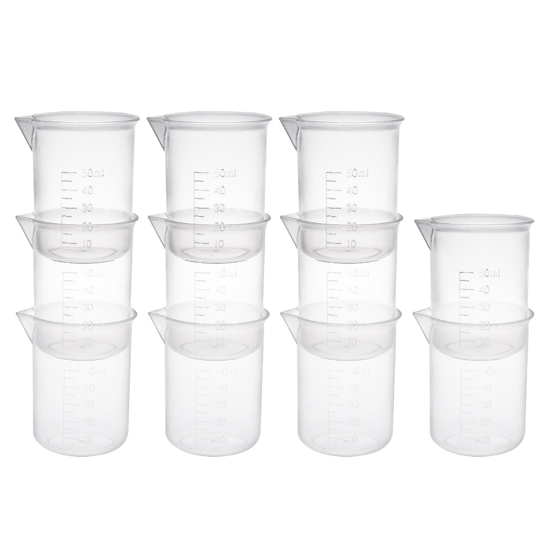 Harfington 14pcs Measuring Cup Labs PP Graduated Beakers 50ml