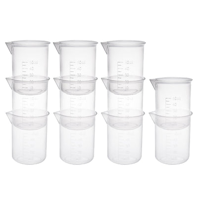 Harfington 14pcs Measuring Cup Labs PP Graduated Beakers 50ml