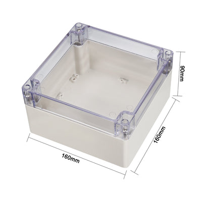 Harfington 160*160*90mm Electronic ABS Plastic DIY Junction Box Enclosure Case w Clear cover IP65