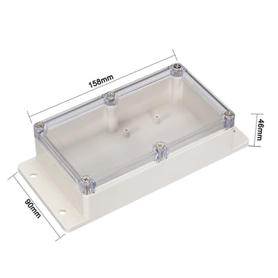 Harfington 158*90*46mm Electronic ABS Plastic DIY Junction Box Enclosure Case w Clear cover