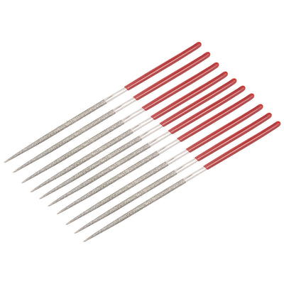 Harfington 10Pcs 2mm x 100mm Round Diamond Needle File 150 Grit