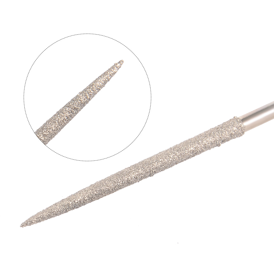 Harfington 2Pcs 3mm x 140mm Round Diamond Needle File 150 Grit