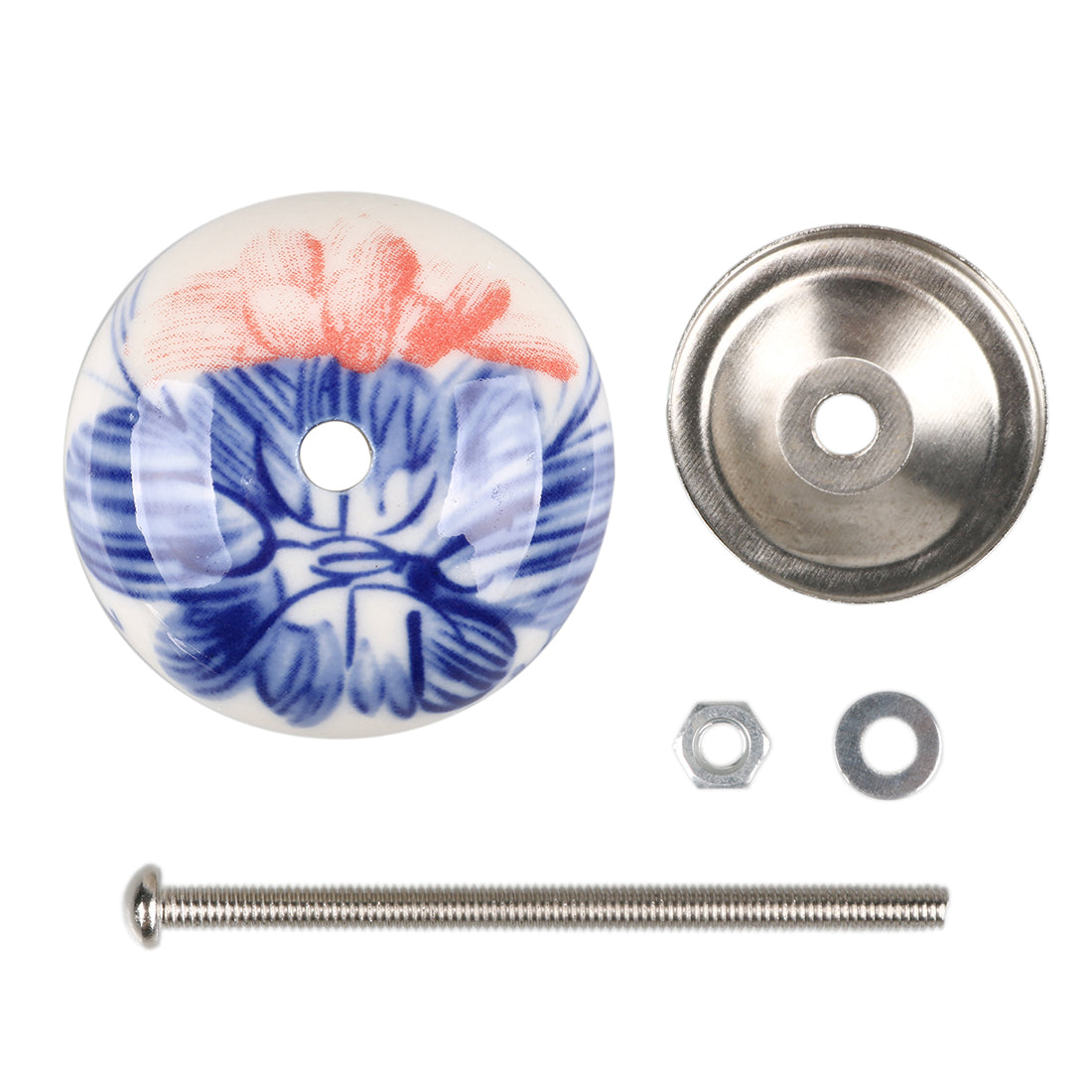 Harfington 6 x Hand Painted Ceramic Door Knobs Cabinet Drawer Wardrobe Cupboard Pull Handles