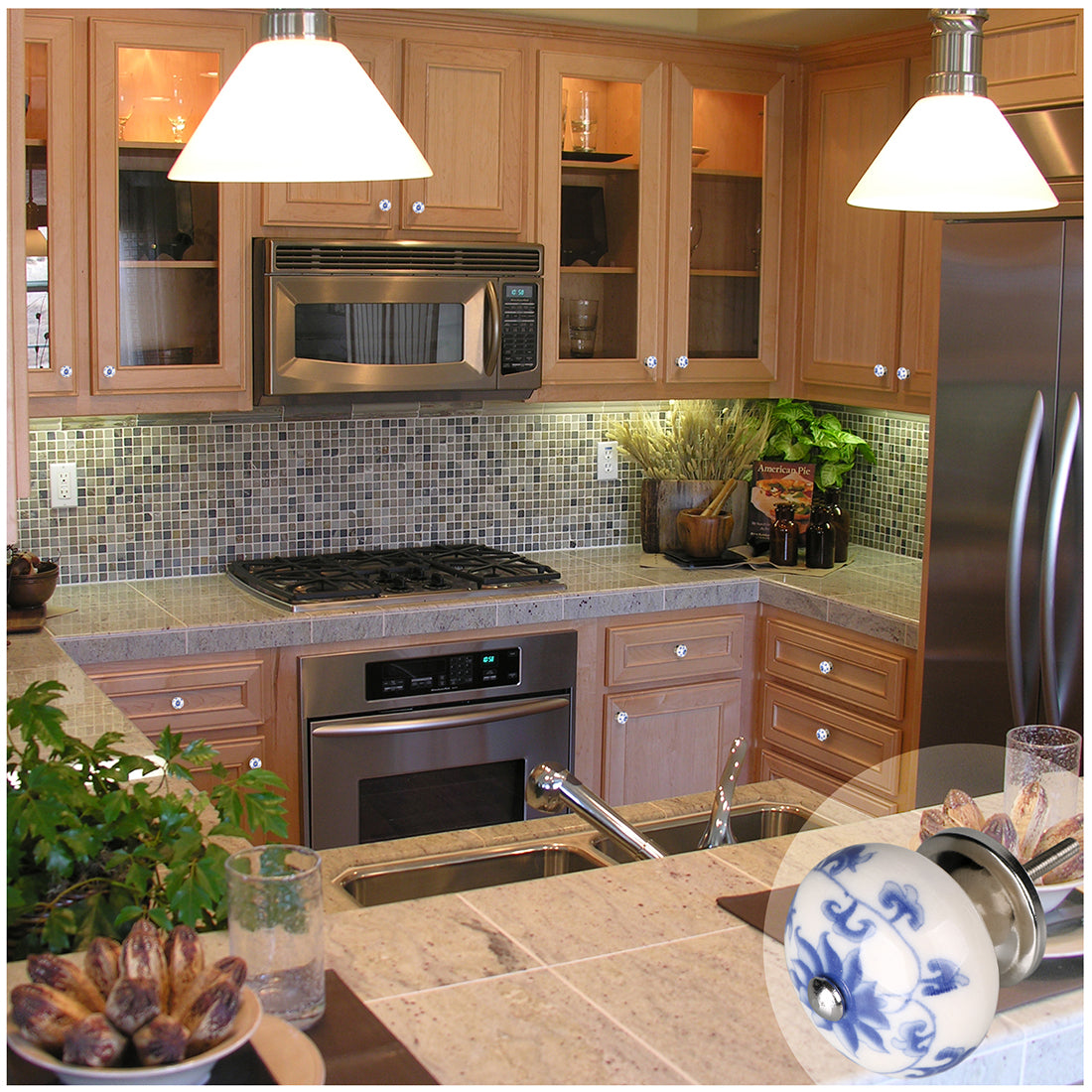 Harfington 6 x Hand Painted Ceramic Door Knobs Cabinet Drawer Wardrobe Cupboard Pull Handles