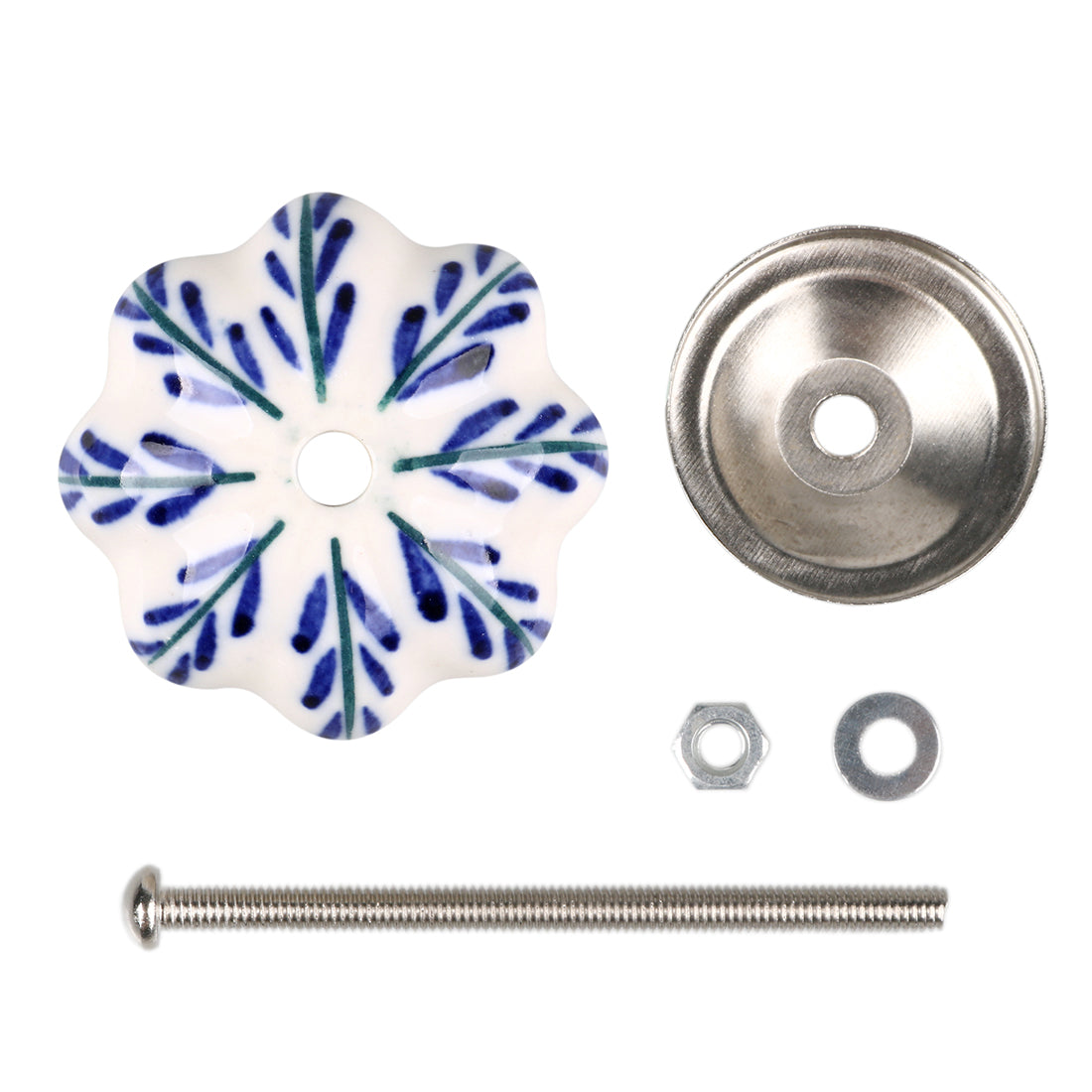 Harfington 6 x Hand Painted Ceramic Door Knobs Cabinet Drawer Wardrobe Cupboard Pull Handles