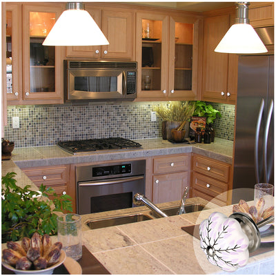 Harfington 6 x Hand Painted Ceramic Door Knobs Cabinet Drawer Wardrobe Cupboard Pull Handles