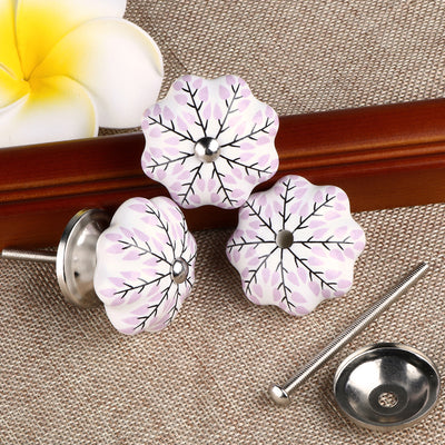 Harfington 6 x Hand Painted Ceramic Door Knobs Cabinet Drawer Wardrobe Cupboard Pull Handles