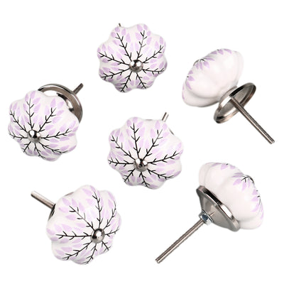 Harfington 6 x Hand Painted Ceramic Door Knobs Cabinet Drawer Wardrobe Cupboard Pull Handles