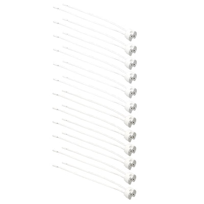 Harfington 12Pcs Wire Connector Ceramic MR16 Lamp Holder LED Light Socket Base Converter 15cm Long