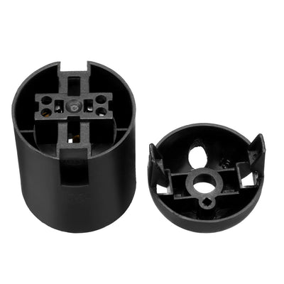 Harfington 16Pcs 4A E27 Light Socket Screw Bulb Retro Pendant LED Lamp Holder Without Switch Plastic Black for DIY Projects