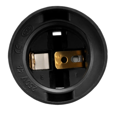 Harfington 16Pcs 4A E27 Light Socket Screw Bulb Retro Pendant LED Lamp Holder Without Switch Plastic Black for DIY Projects