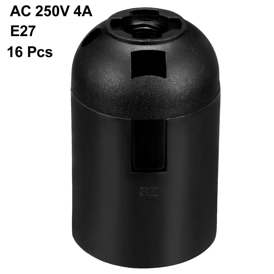 Harfington 16Pcs 4A E27 Light Socket Screw Bulb Retro Pendant LED Lamp Holder Without Switch Plastic Black for DIY Projects