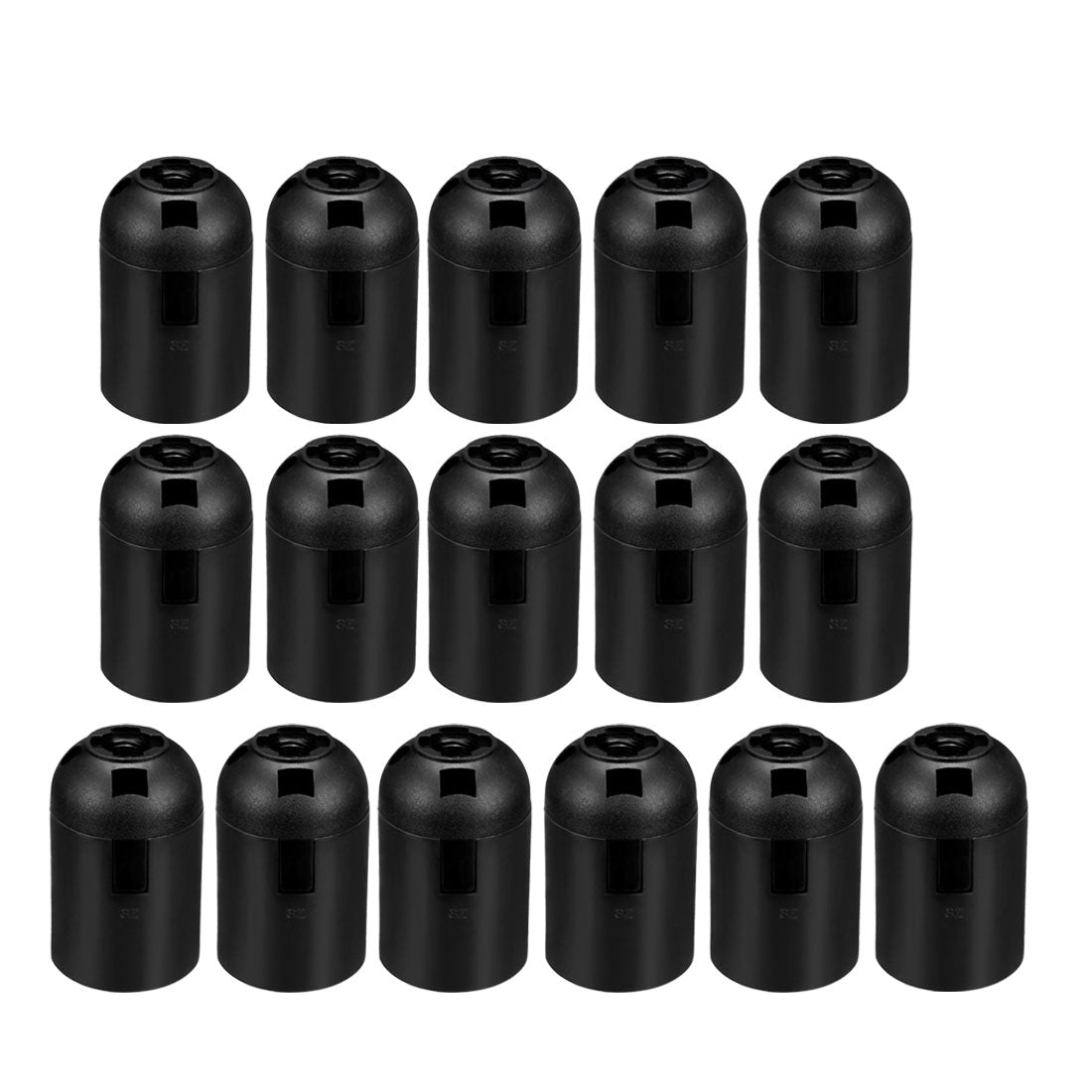 Harfington 16Pcs 4A E27 Light Socket Screw Bulb Retro Pendant LED Lamp Holder Without Switch Plastic Black for DIY Projects