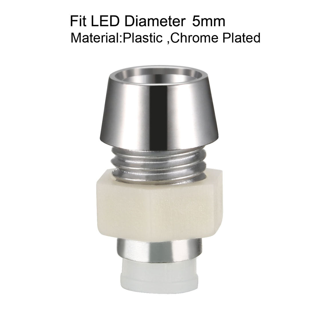 Harfington 150pcs 5mm Dia LED Lamp Holder Light Bulb Socket Plastic Chrome Plated for Light-emitting Diode Lighting