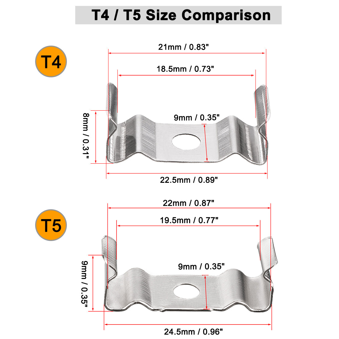 Harfington 15 Pcs T4 Integrated Tube Lamp Bracket Holder Socket Connector