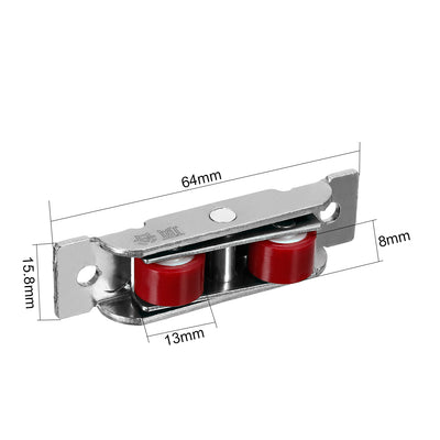 Harfington 13mm Dia, Sliding Door Window Pulley Double Wheel, Stainless Steel 4pcs
