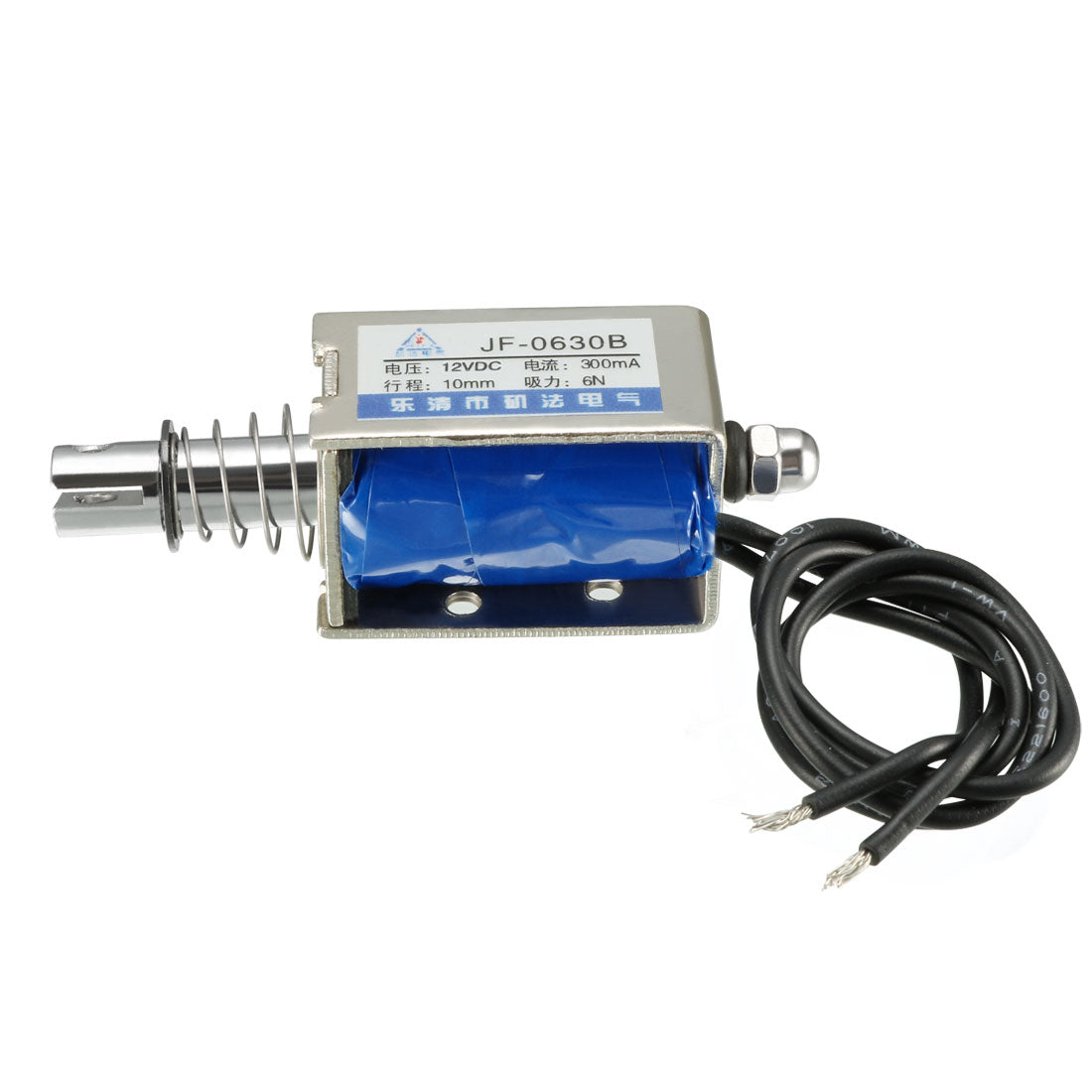 Harfington JF-0630B DC 12V 300mA 8.4W 6N 10mm Pull Push Type Linear Motion Solenoid Electromagnet