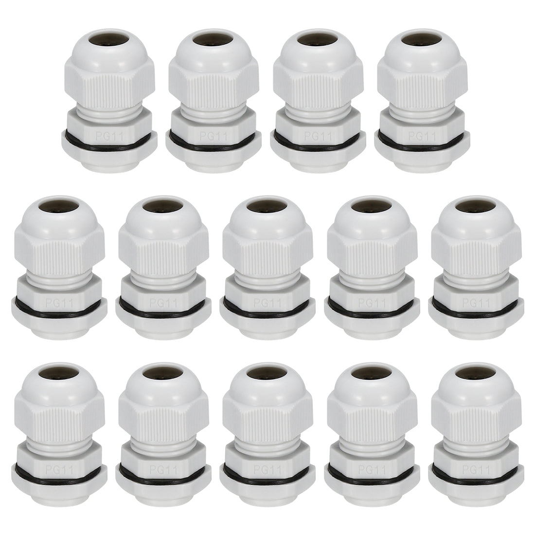 Harfington 14Pcs PG11 Cable Gland Waterproof Connector Plastic Wire Glands Joints White for 5-10mm Dia Wires