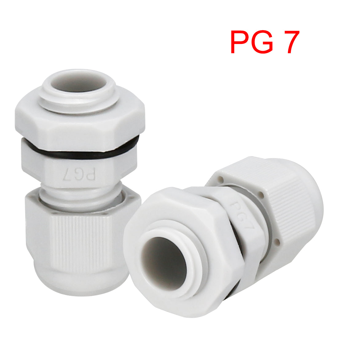 Harfington 17Pcs PG7 Cable Gland Waterproof Plastic Joint Adjustable Locknut White for 3mm-6.5mm Dia Cable Wire