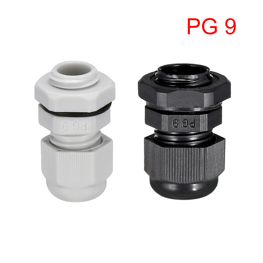 Harfington 16Pcs PG9 Cable Gland Waterproof Connector Plastic Wire Glands Joints White Black for 4-8mm Dia Wires