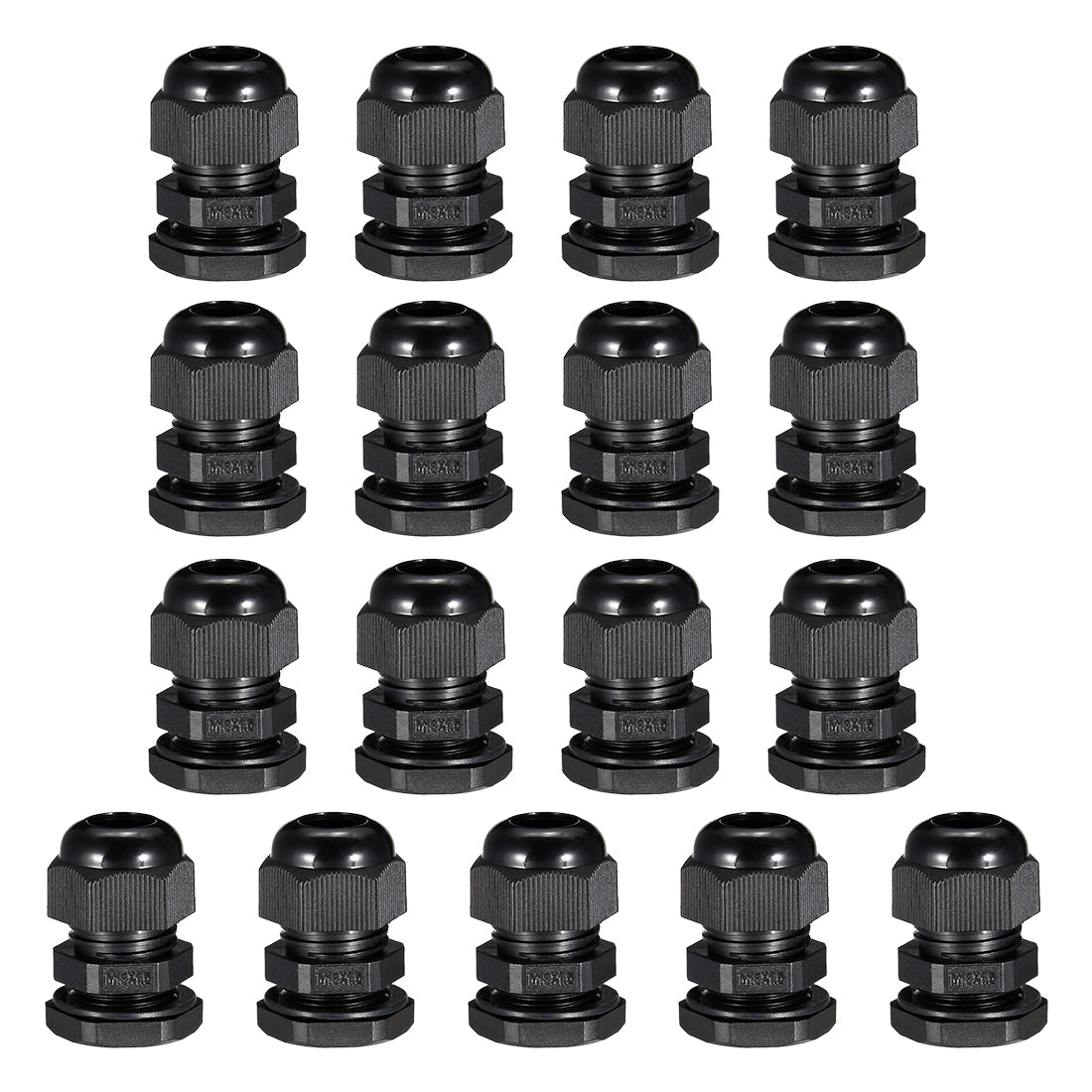Harfington 17Pcs M18 Cable Gland Waterproof Connector Plastic Wire Glands Joints Black for 5-10mm Dia Wires