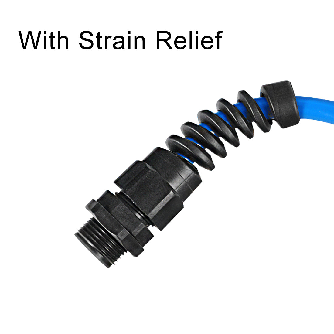 Harfington 12Pcs PG7 Cable Gland Black Waterproof Plastic Joint with Strain Relief for 3mm-6.5mm Dia Wire