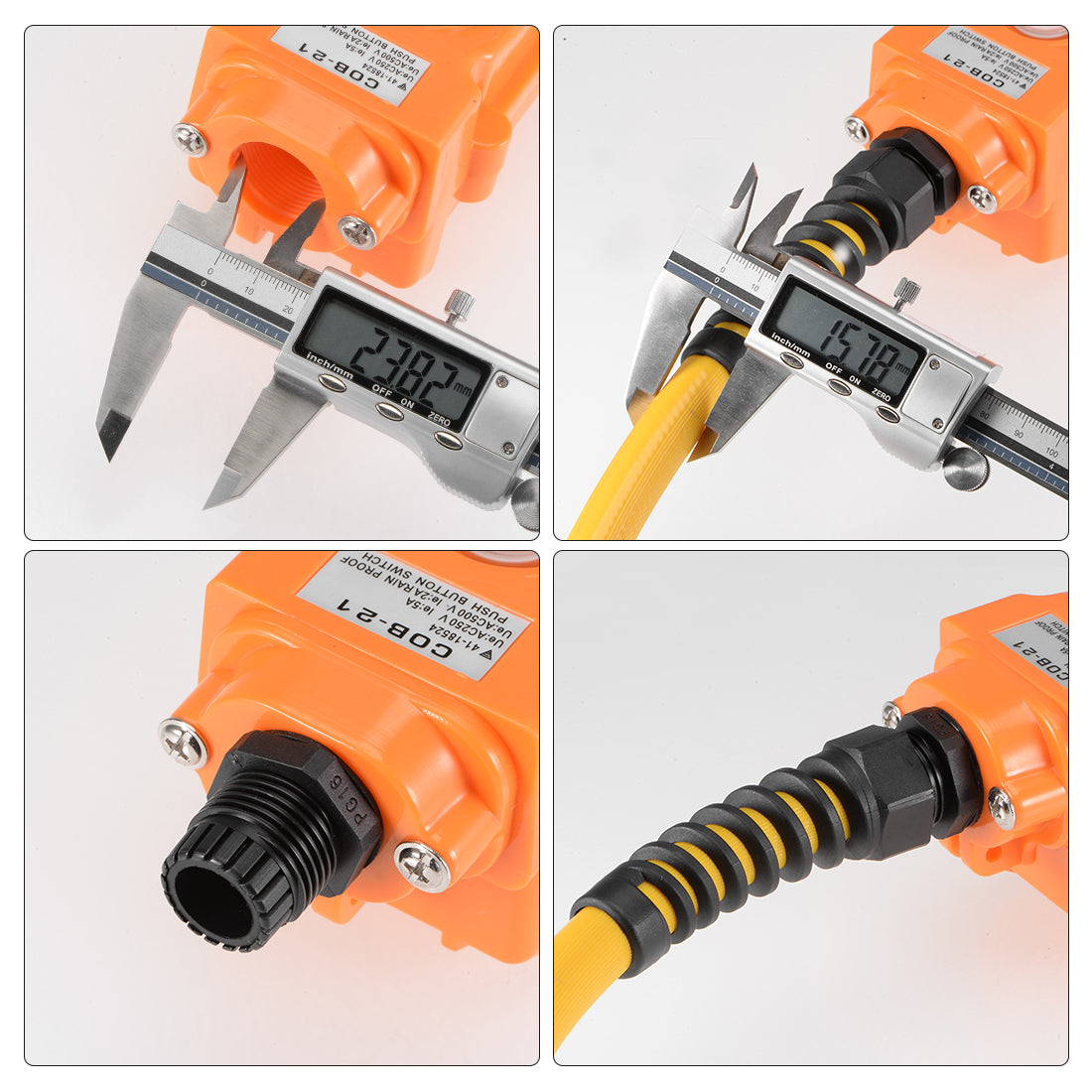 Harfington 12Pcs PG7 Cable Gland Black Waterproof Plastic Joint with Strain Relief for 3mm-6.5mm Dia Wire