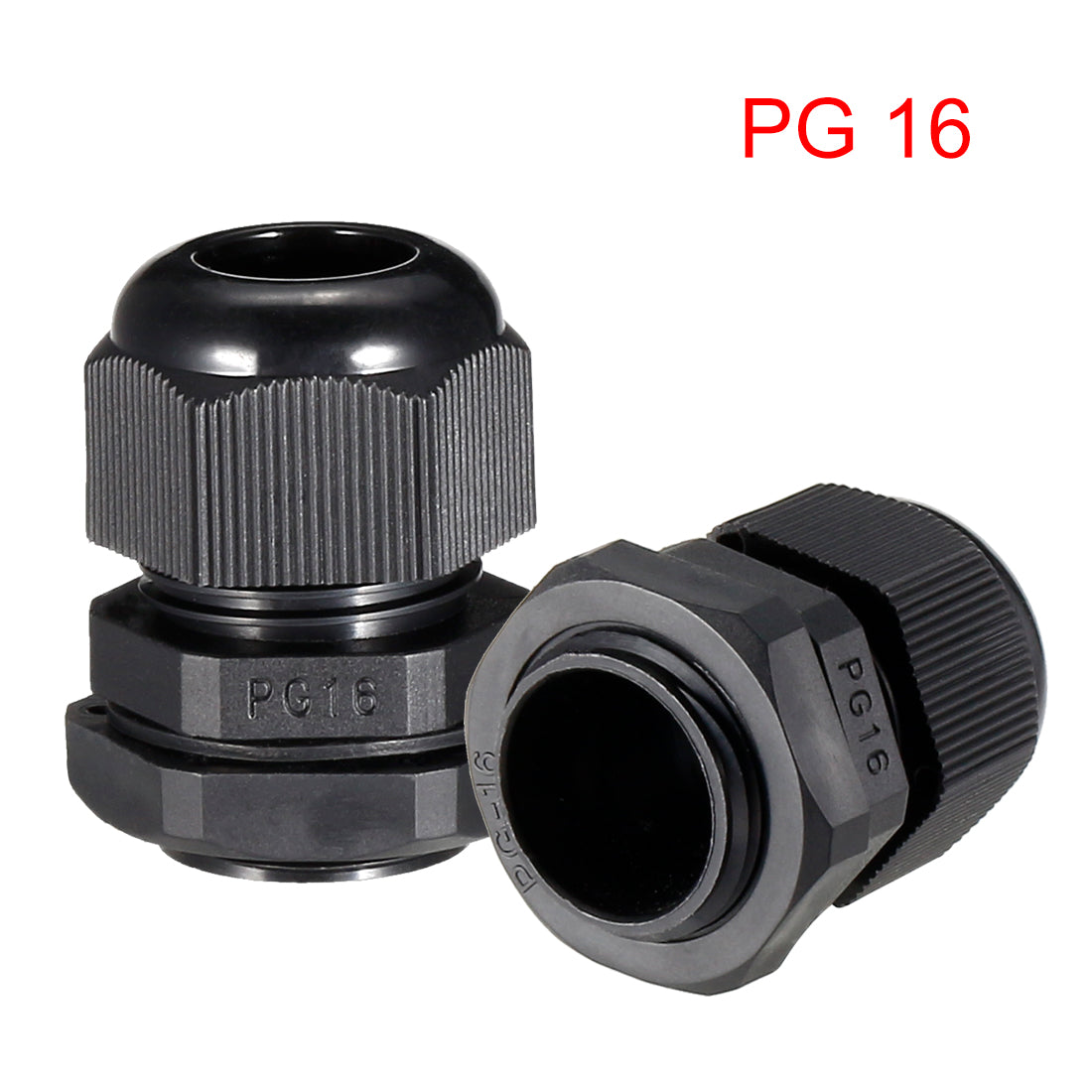 Harfington 12Pcs PG16 Cable Gland Waterproof Plastic Joint Adjustable Locknut Black for 7mm-12mm Dia Cable Wire