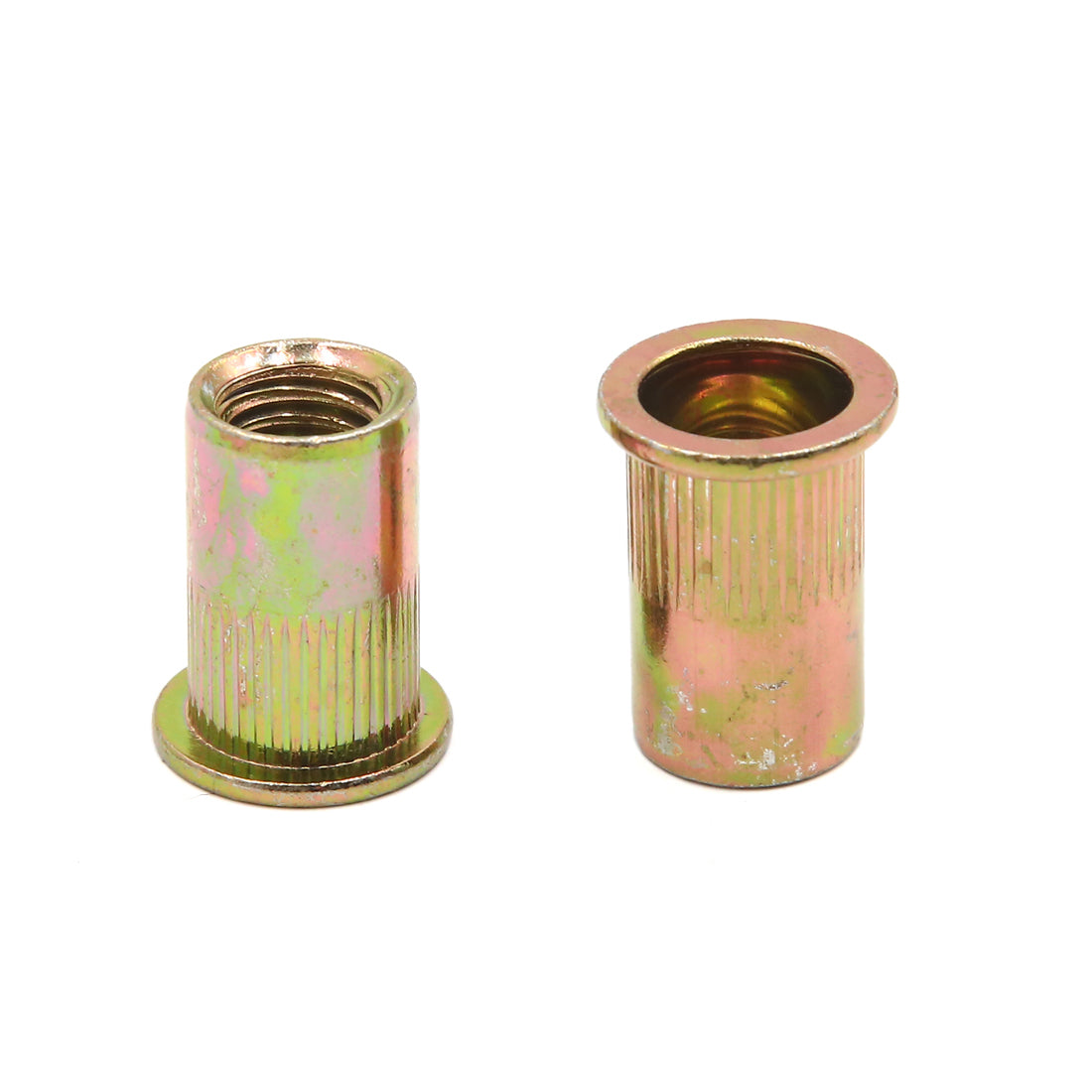 Harfington 10Pcs 1/2-13 UNC Car Flat Head Rivet Nut Insert  Bronze Tone