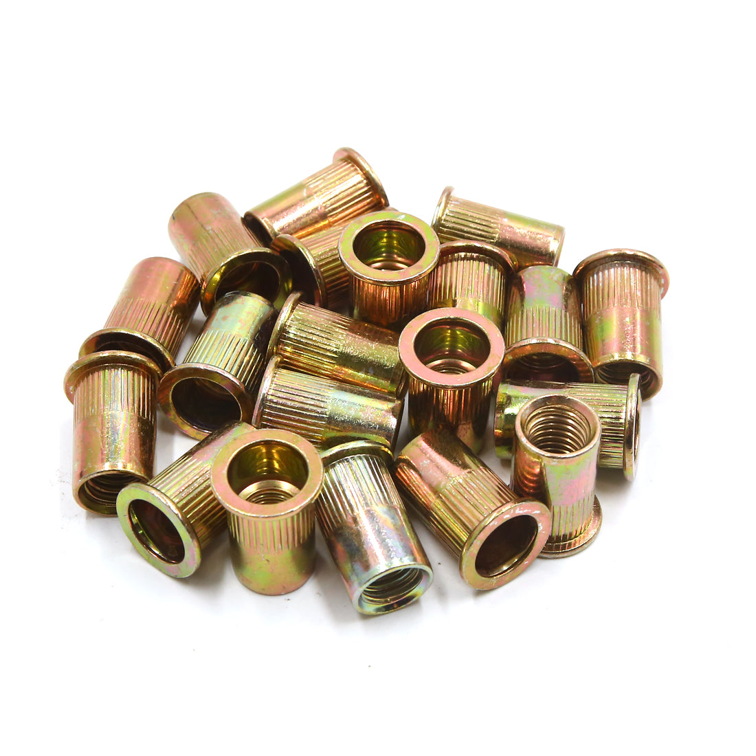 Harfington 20Pcs 1/2-13 UNC Car Flat Head Rivet Nut Insert  Bronze Tone