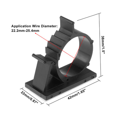 Harfington 13Pcs Self Adhesive Adjustable Wire Cable Tie Sticker Clip Black 2225