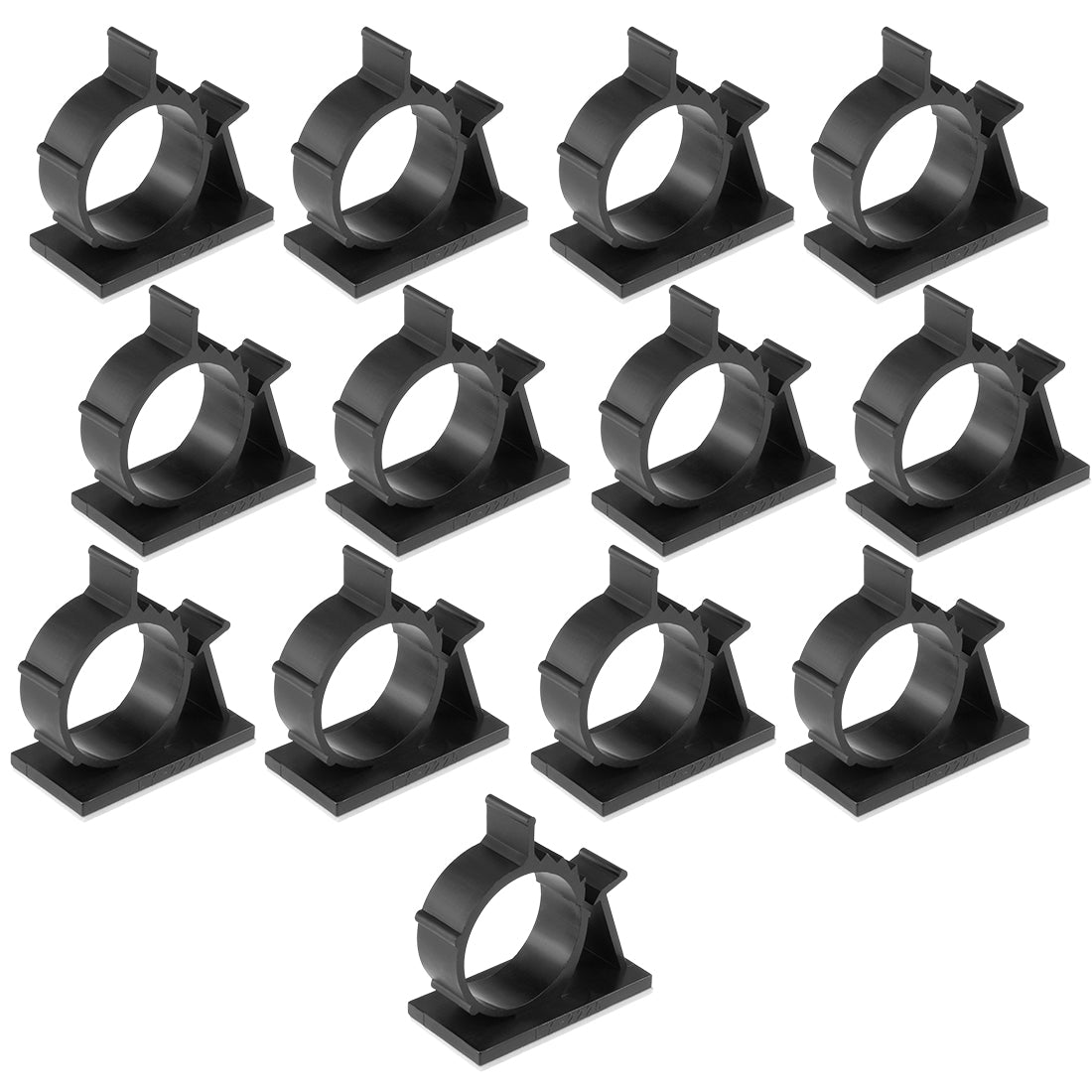Harfington 13Pcs Self Adhesive Adjustable Wire Cable Tie Sticker Clip Black 2225