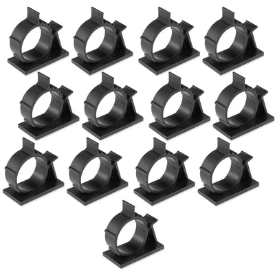 Harfington 13Pcs Self Adhesive Adjustable Wire Cable Tie Sticker Clip Black 2225