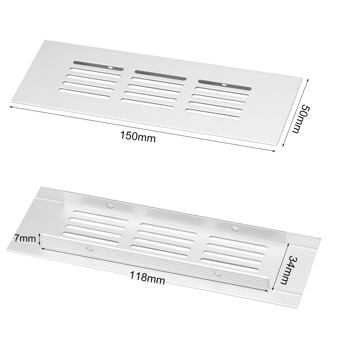 Harfington 150mmx50mm, Ventilation Grille, Aluminum Alloy Air Vent Louvered Grill Cover 4pcs