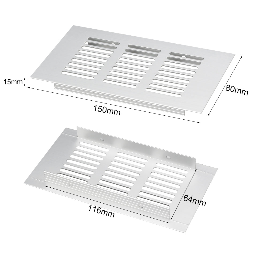 Harfington 150mmx80mm, Ventilation Grille, Aluminum Alloy Air Vent Louvered Grill Cover 2pcs