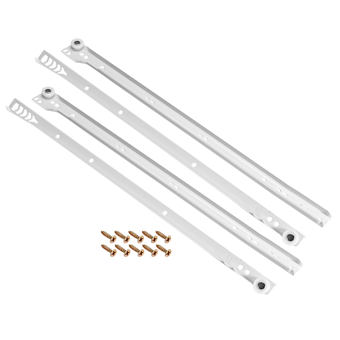 Harfington 18" Keyboard Slide Glide, Roller Wheel Cabinet Drawer Runner, White, 1 Pair