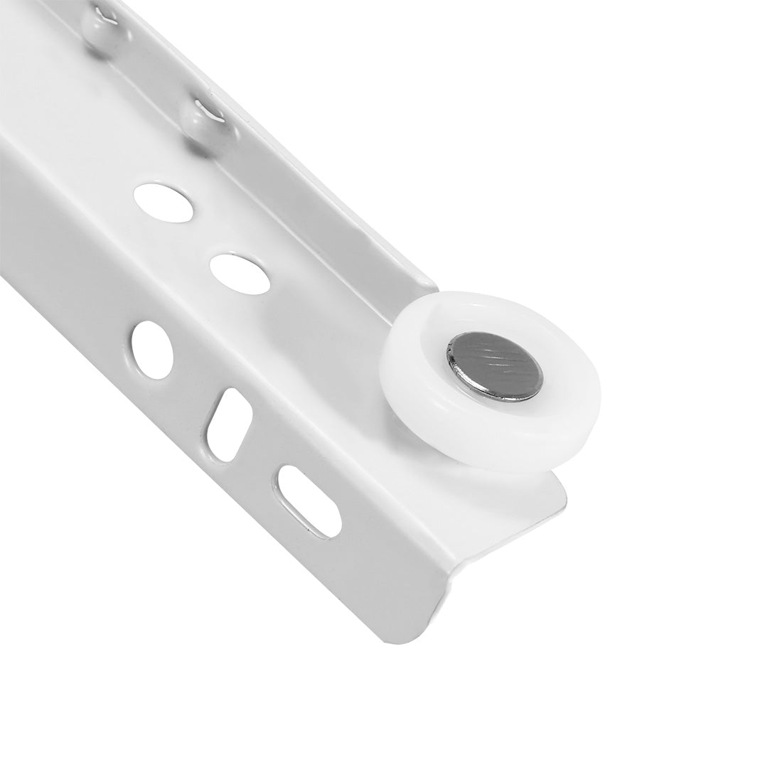 Harfington 16" Keyboard Slide Glide, Roller Wheel Cabinet Drawer Runner, White, 1 Pair