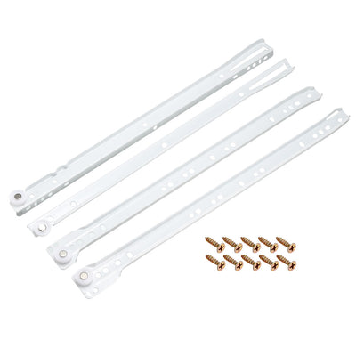 Harfington 16" Keyboard Slide Glide, Roller Wheel Cabinet Drawer Runner, White, 1 Pair