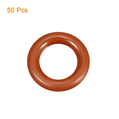 Harfington Silicone O-Ring VMQ Seal Rings Sealing Gasket Red 50PCS