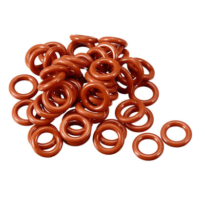 Harfington Silicone O-Ring VMQ Seal Rings Sealing Gasket Red 50PCS