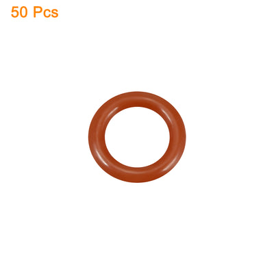 Harfington Silicone O-Ring VMQ Seal Rings Sealing Gasket Red 50PCS