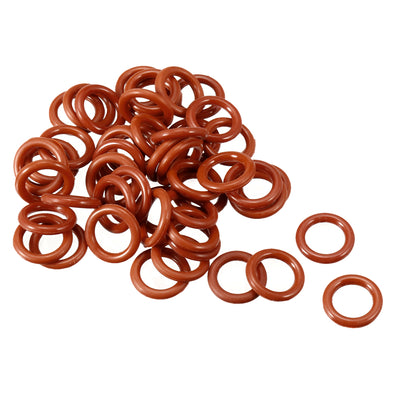 Harfington Silicone O-Ring VMQ Seal Rings Sealing Gasket Red 50PCS