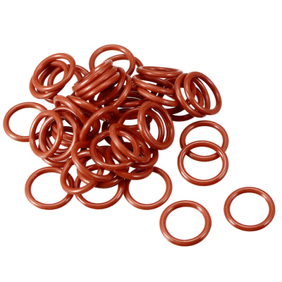 Harfington Silicone O-Ring VMQ Seal Rings Sealing Gasket Red 50PCS