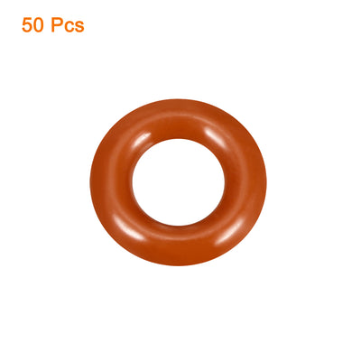 Harfington Silicone O-Ring VMQ Seal Rings Sealing Gasket Red 50PCS