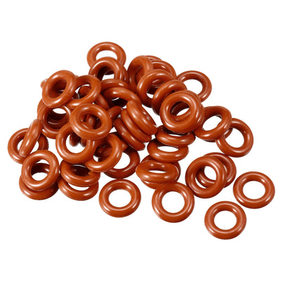Harfington Silicone O-Ring VMQ Seal Rings Sealing Gasket Red 50PCS