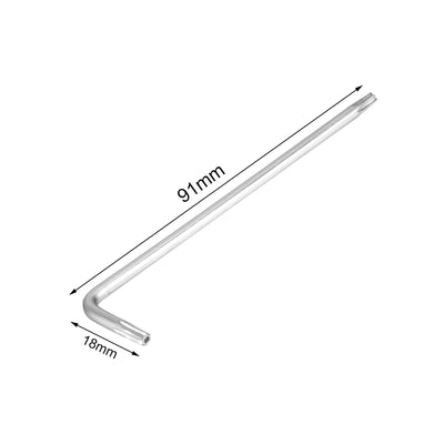 Harfington Long Tamper Proof Torx Star Key Bit Wrench L-Shape Nickel Plated